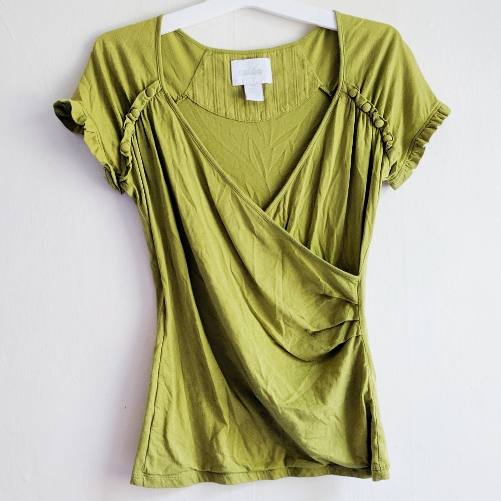 Anthropologie Olive Green Blouse